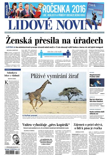 Obálka e-magazínu Lidové noviny 9.12.2016