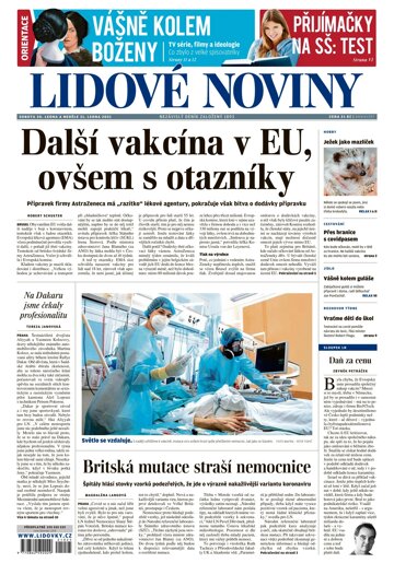 Obálka e-magazínu Lidové noviny 30.1.2021