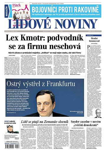 Obálka e-magazínu Lidové noviny 23.1.2015