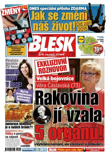 Obálka e-magazínu Blesk 31.8.2015