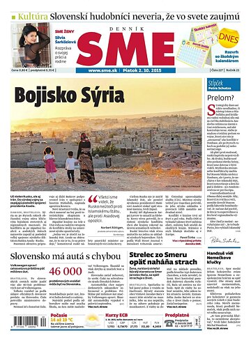 Obálka e-magazínu SME 2.10.2015