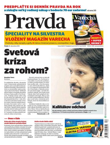 Obálka e-magazínu Pravda 28.12.2018