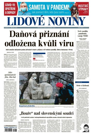 Obálka e-magazínu Lidové noviny 12.3.2020