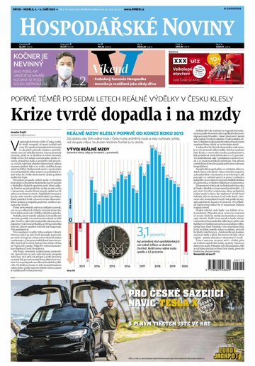 Obálka e-magazínu Hospodářské noviny 172 - 4.9.2020