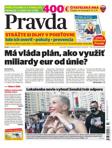 Obálka e-magazínu Pravda 9. 9. 2020