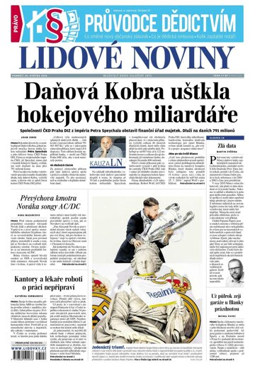 Obálka e-magazínu Lidové noviny 30.5.2016