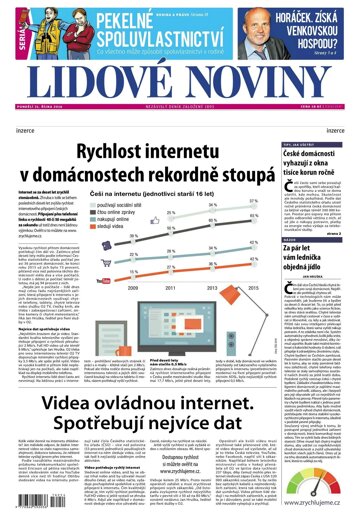 Obálka e-magazínu Lidové noviny 31.10.2016