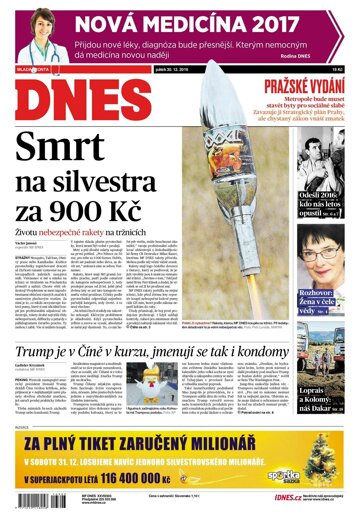 Obálka e-magazínu MF Dnes 30.12.2016