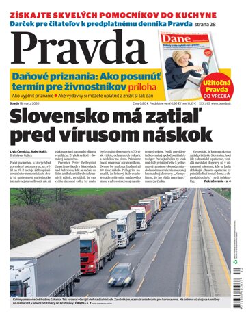 Obálka e-magazínu Pravda 18. 3. 2020