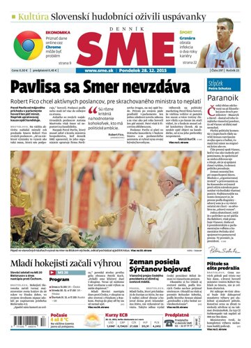 Obálka e-magazínu SME 28.12.2015