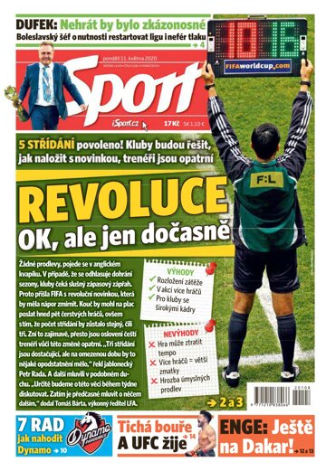 Obálka e-magazínu Sport 11.5.2020