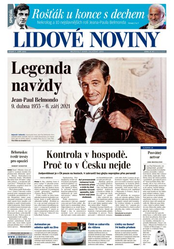 Obálka e-magazínu Lidové noviny 7.9.2021