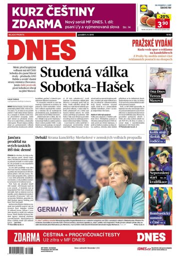 Obálka e-magazínu MF Dnes 5.9.2016