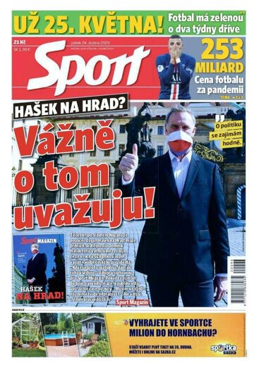 Obálka e-magazínu Sport 24.4.2020