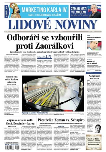 Obálka e-magazínu Lidové noviny 7.4.2015