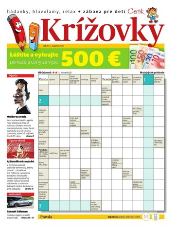 Obálka e-magazínu Krížovky 1. 8. 2015