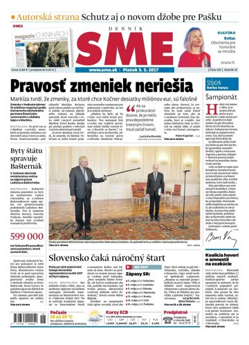 Obálka e-magazínu SME 5.5.2017