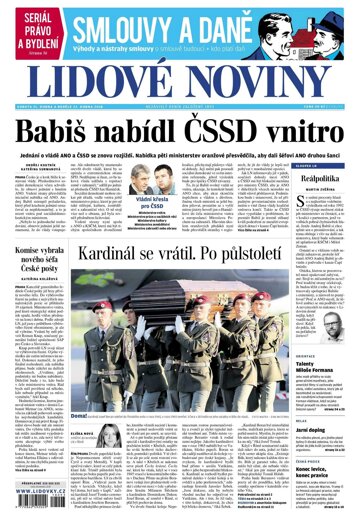 Obálka e-magazínu Lidové noviny 21.4.2018