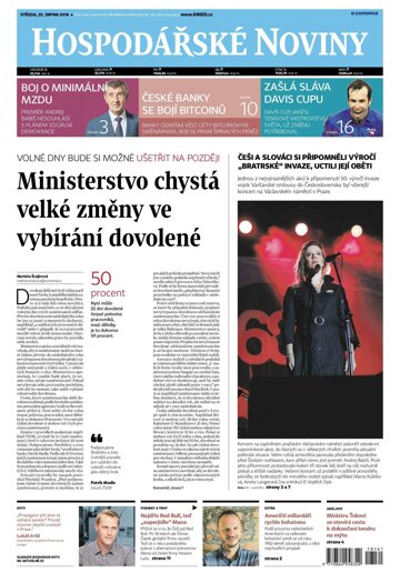 Obálka e-magazínu Hospodářské noviny 161 - 22.8.2018