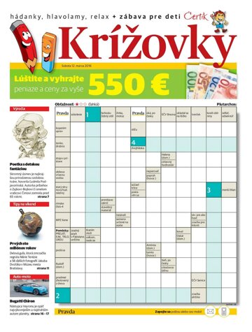 Obálka e-magazínu Krížovky 12.3.2016