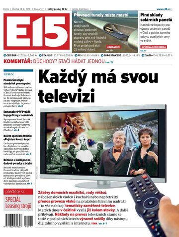 Obálka e-magazínu E15 18.8.2016