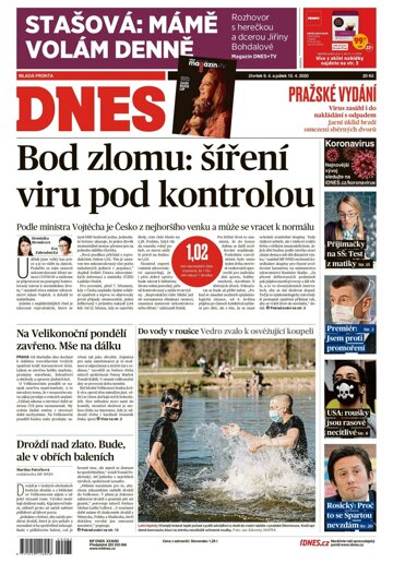 Obálka e-magazínu MF Dnes 9.4.2020