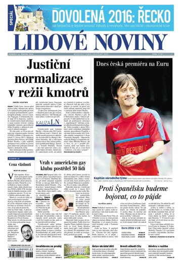 Obálka e-magazínu Lidové noviny 13.6.2016