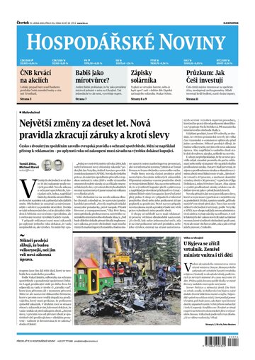 Obálka e-magazínu Hospodářské noviny 014 - 19.1.2023