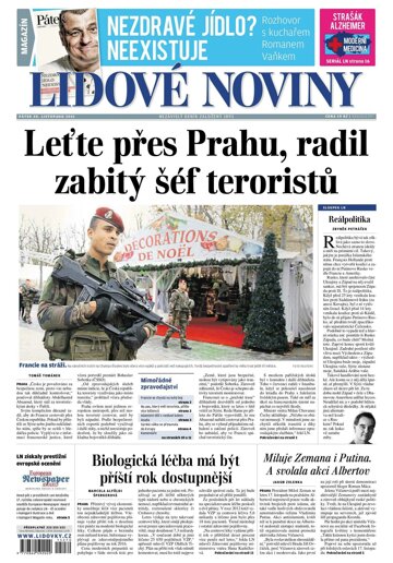 Obálka e-magazínu Lidové noviny 20.11.2015