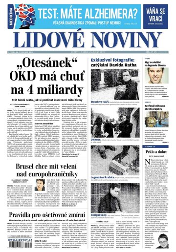 Obálka e-magazínu Lidové noviny 16.12.2015