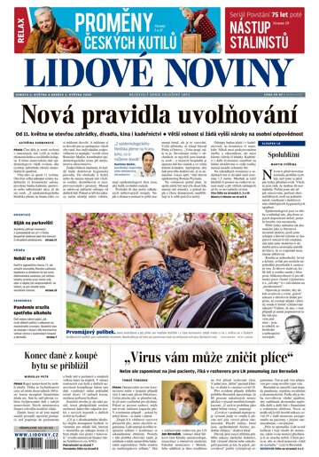 Obálka e-magazínu Lidové noviny 2.5.2020