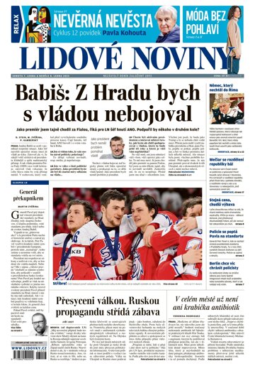 Obálka e-magazínu Lidové noviny 7.1.2023