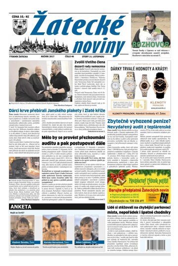 Obálka e-magazínu Žatecké noviny 46/2017