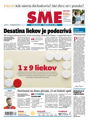 Obálka e-magazínu SME 27.8.2016