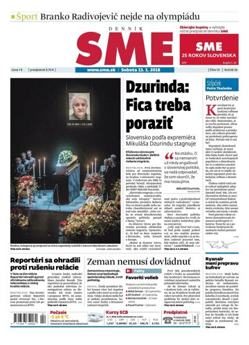 Obálka e-magazínu SME 13.1.2018