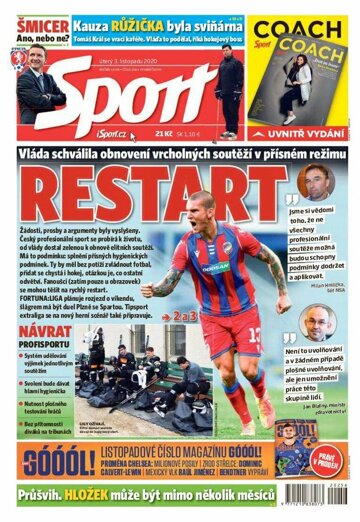 Obálka e-magazínu Sport 3.11.2020