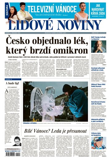 Obálka e-magazínu Lidové noviny 21.12.2021