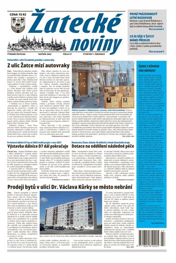 Obálka e-magazínu Žatecké noviny 27/2022