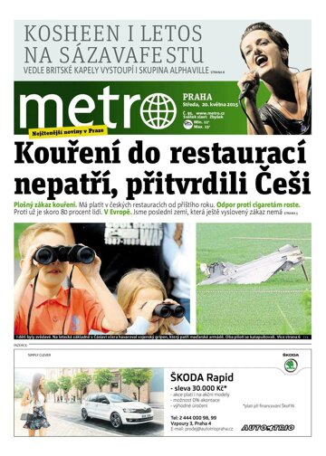 Obálka e-magazínu deník METRO 20.5.2015