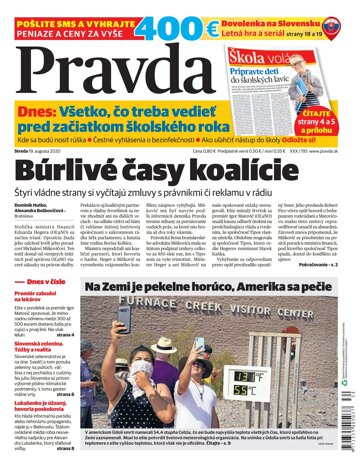 Obálka e-magazínu Pravda 19. 8. 2020