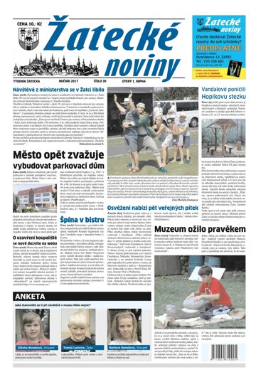 Obálka e-magazínu Žatecké noviny 30/2017