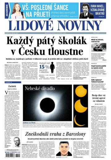 Obálka e-magazínu Lidové noviny 22.8.2017