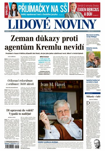 Obálka e-magazínu Lidové noviny 26.4.2021