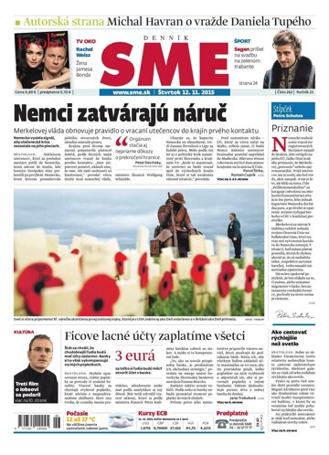 Obálka e-magazínu SME 12.11.2015