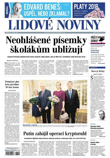 Obálka e-magazínu Lidové noviny 3.1.2018