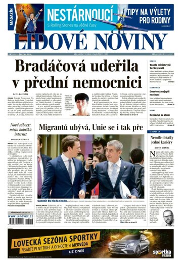 Obálka e-magazínu Lidové noviny 29.6.2018