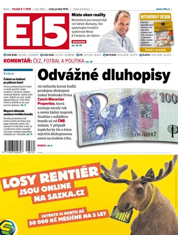 Obálka e-magazínu E15 9.7.2018