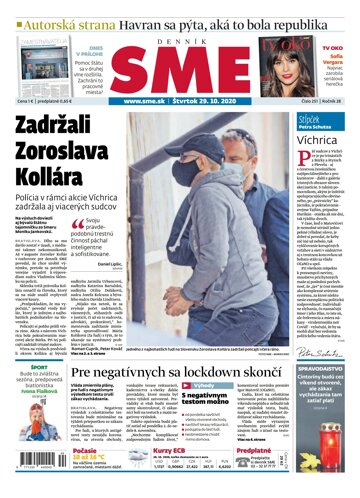 Obálka e-magazínu SME 29.10.2020