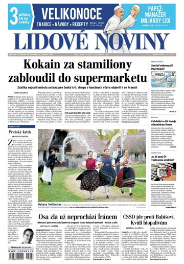 Obálka e-magazínu Lidové noviny 4.4.2015