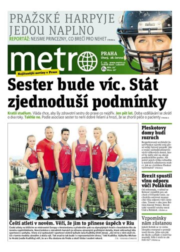 Obálka e-magazínu deník METRO 28.6.2016